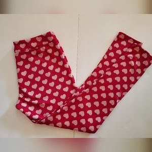 Women's fleece lined heart leggings